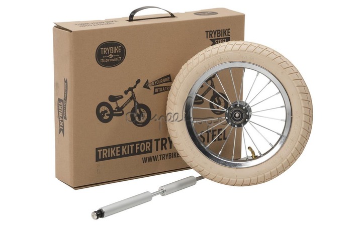 onze Dekking Percentage Trybike metalen loopfiets vintage trike kit - wit wiel van het merk Trybike  bij De Speelvogel